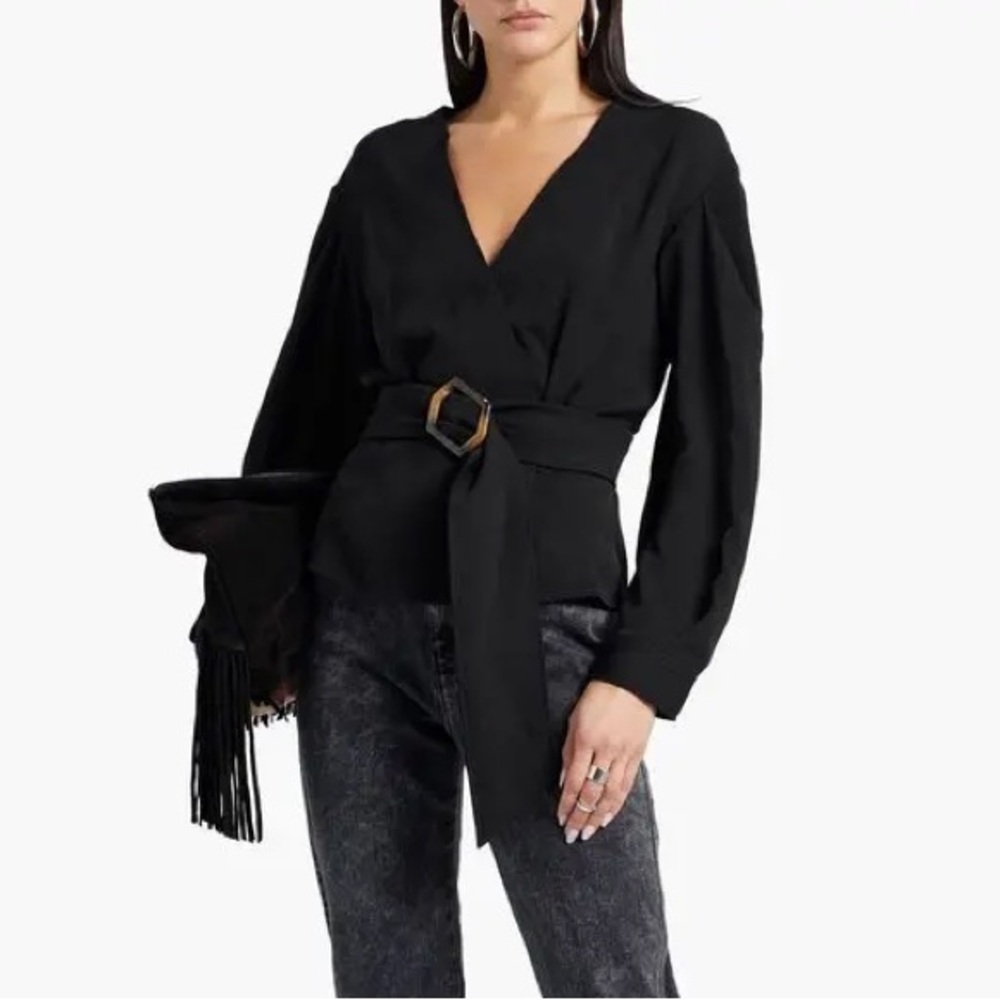 ba&sh Berry Belted Wrap Top Size XS